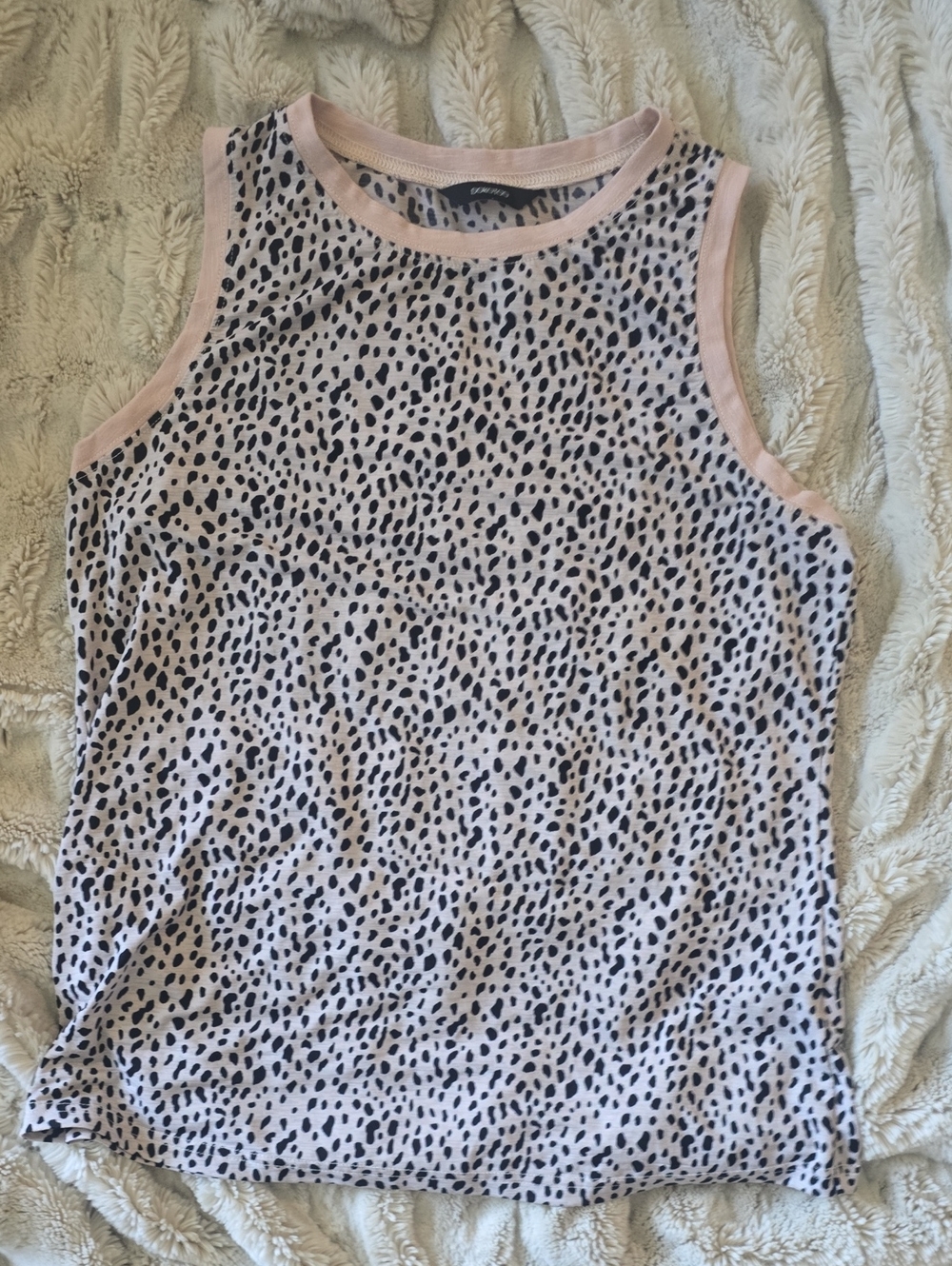 Women's Tan Leopard Print Tank Top
